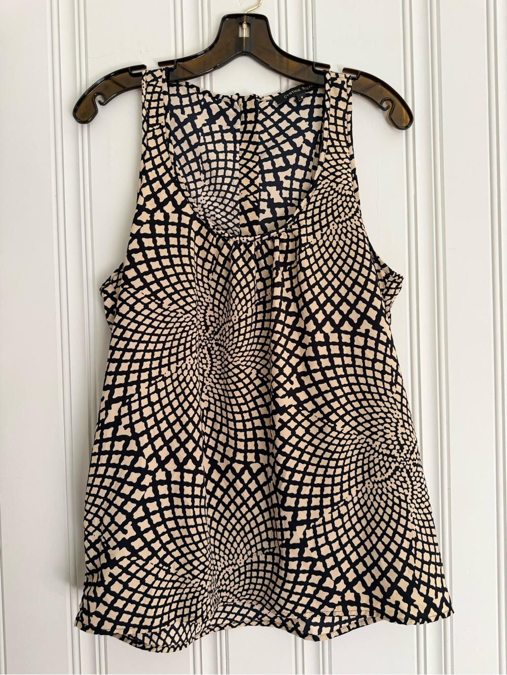 Cynthia Steffe Black and Cream Geometric Tank Tunic